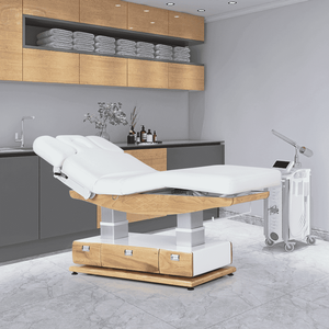 Table de massage électrique blanche Lit de traitement d'examen de spa médical - Kangmei